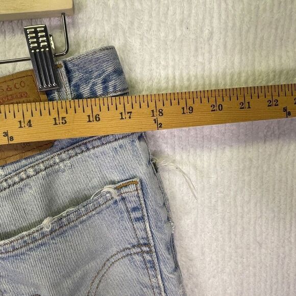 Levi’s Blue Faded Wash Denim Distressed Relaxed Straight Leg Jeans Size 36x30 ma - Picture 11 of 12